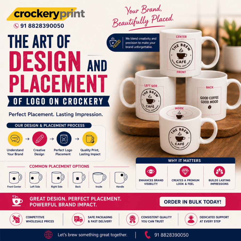 Logo Placement on Crockery in right manner of Your Restaurant Branding By CrockeryPrint India’s Specialist in Hotelware & Tableware Branding